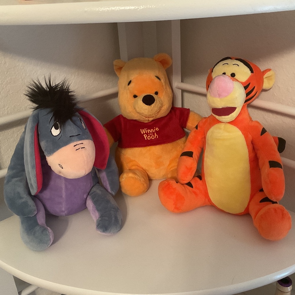 10”  Disney WINNIE THE POOH, EEYORE and TIGGER plush animals